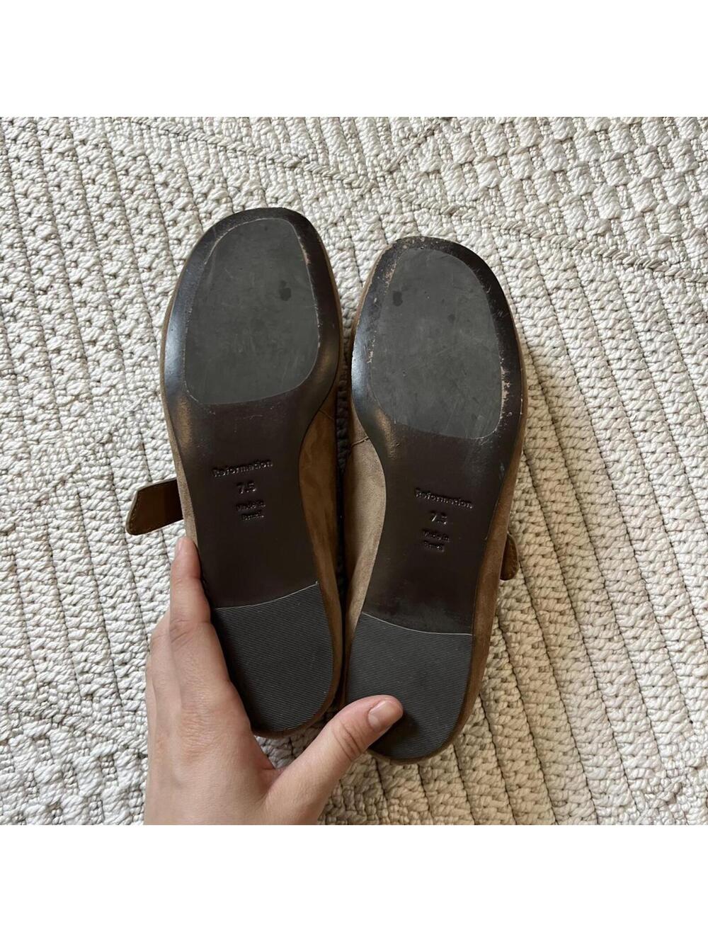 Reformation Bethany Ballet Flats in Farro Suede Studs - Picture 7 of 9